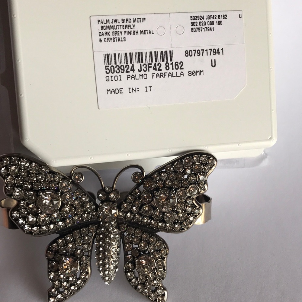 Authentic Gucci butterfly 🦋palm cuff crystals silver tone. Stunning. - Picture 10 of 10